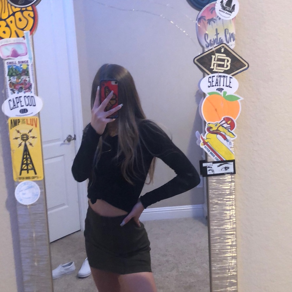 Ivy+Main/ Tilly’s deep green skirt